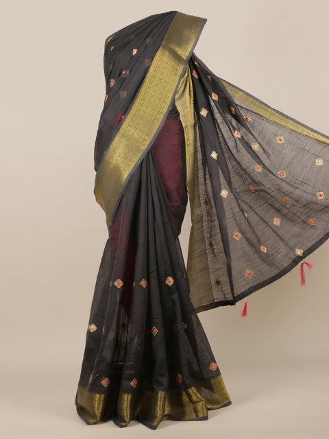 

Pothys Grey Woven Design Jute Silk Saree