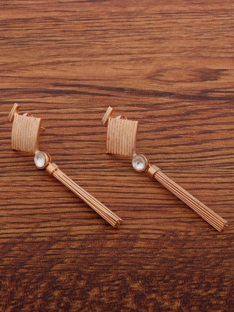 Alamod Gold-Plated Contemporary Drop Earrings