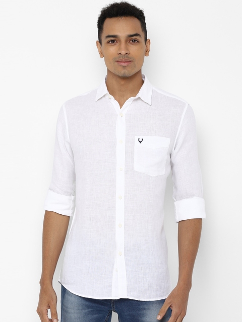 

Peter England Men White Slim Fit Solid Casual Shirt