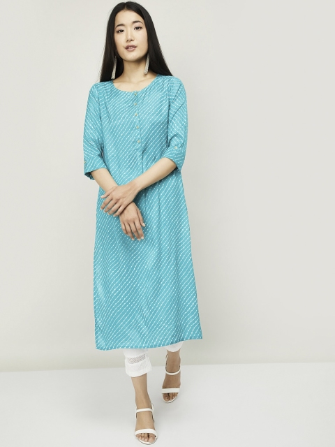 

Melange by Lifestyle Women Blue Striped Kurta