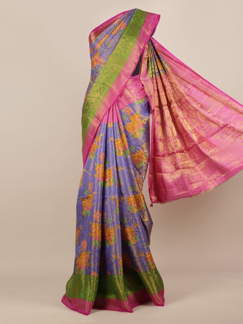 

Pothys Blue Printed Jute Silk Saree