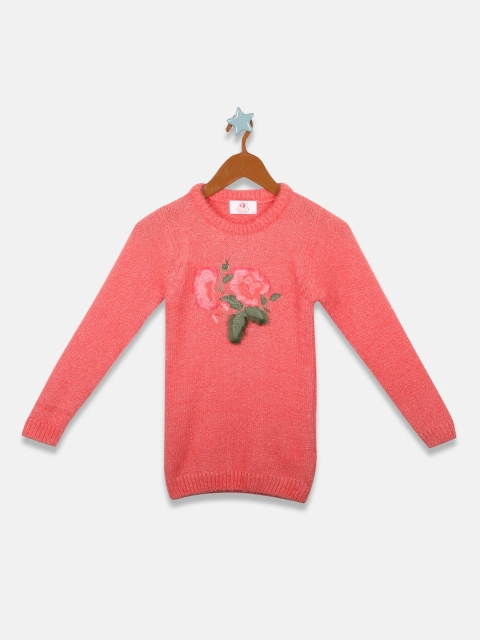 

OWM Girls Pink Printed Pullover Sweater