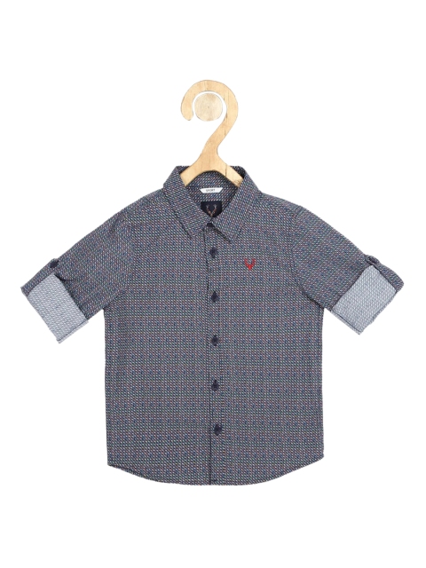

Allen Solly Junior Boys Grey Slim Fit Printed Cotton Casual Shirt