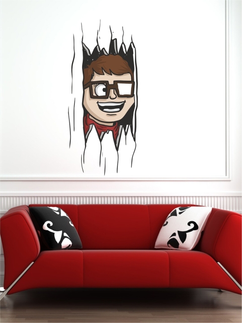 

rawpockets White & Brown Vinyl Large Wall Sticker