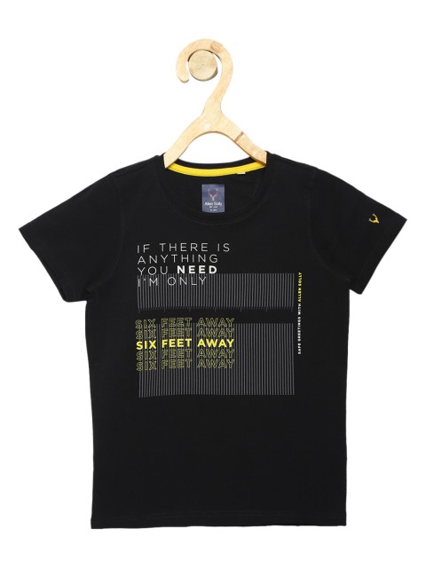 

Allen Solly Junior Boys Black Printed Round Neck T-shirt