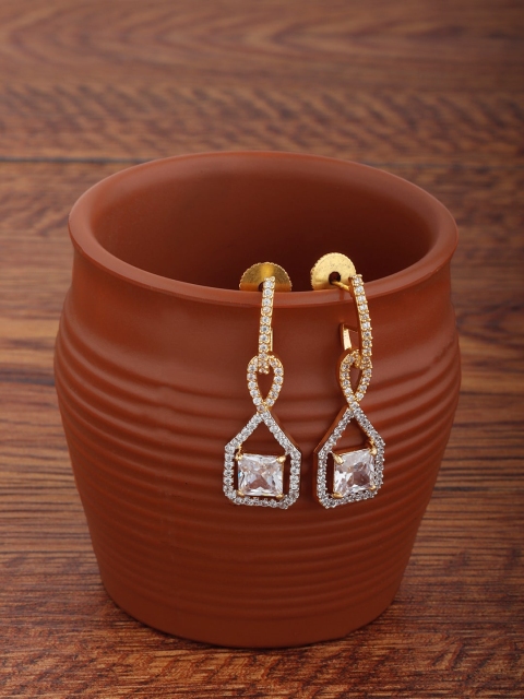

Alamod Gold-Plated Contemporary Drop Earrings