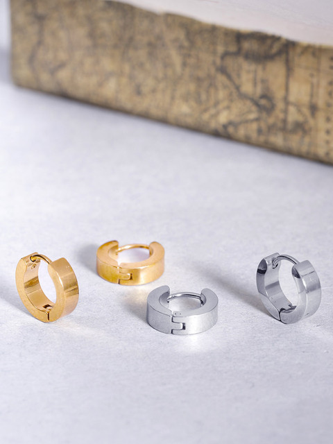 

Yellow Chimes Gold-Toned Contemporary Studs