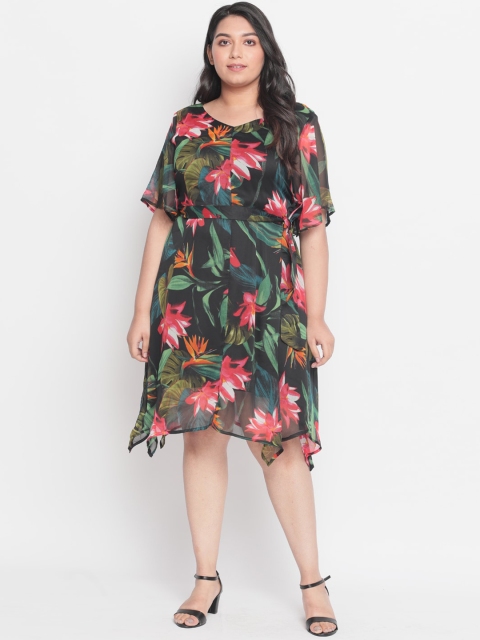 

Amydus Women Black & Red Printed Kaftan Dress