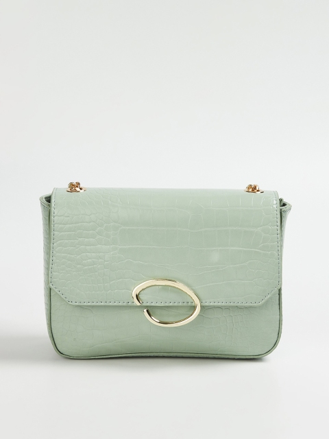 Ginger by Lifestyle Olive Green Textured Sling Bag