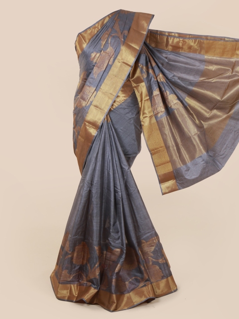 

Pothys Grey Woven Design Tussar Silk Saree