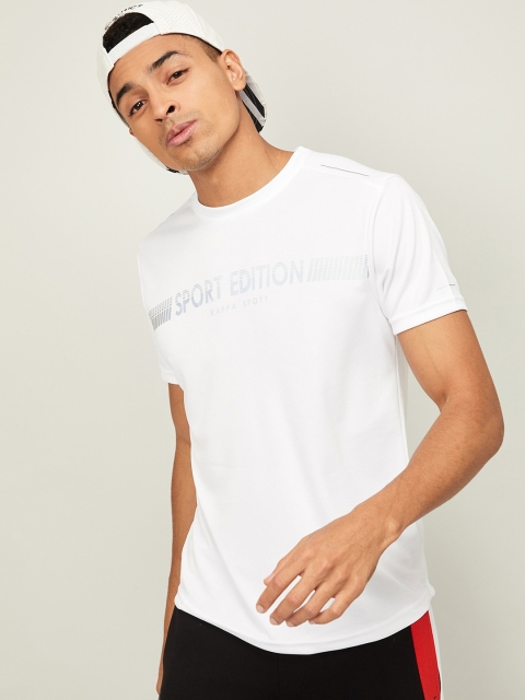 

Kappa Men White Printed Round Neck T-shirt