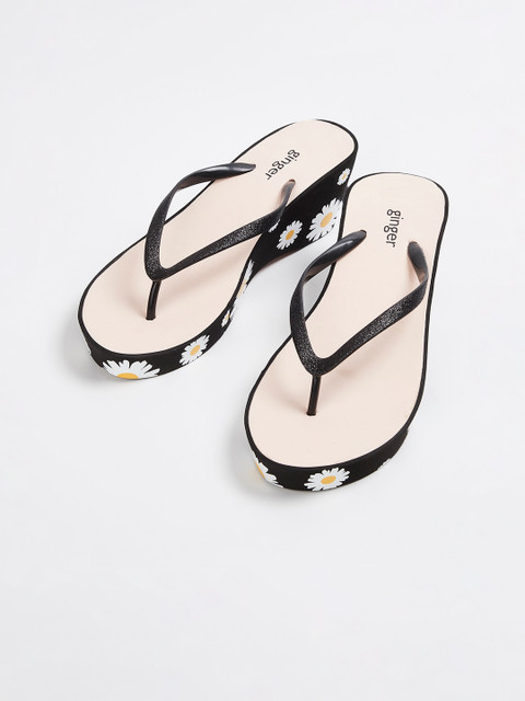 

Ginger by Lifestyle Women Black Printed Wedges