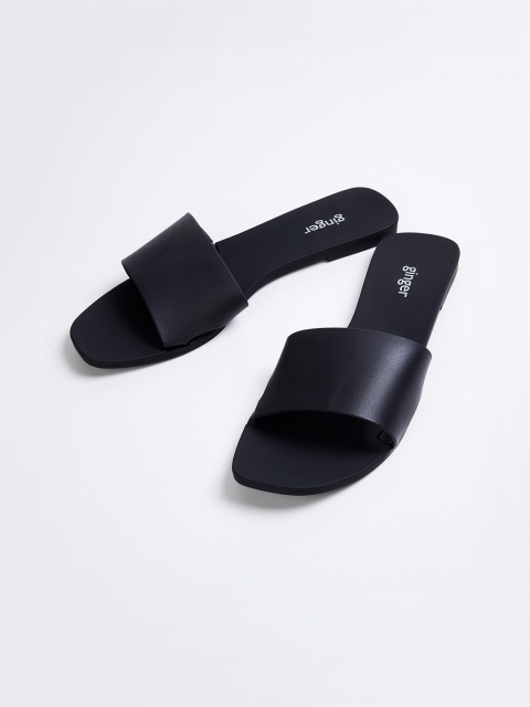 

Ginger by Lifestyle Women Black Solid Open Toe Flats