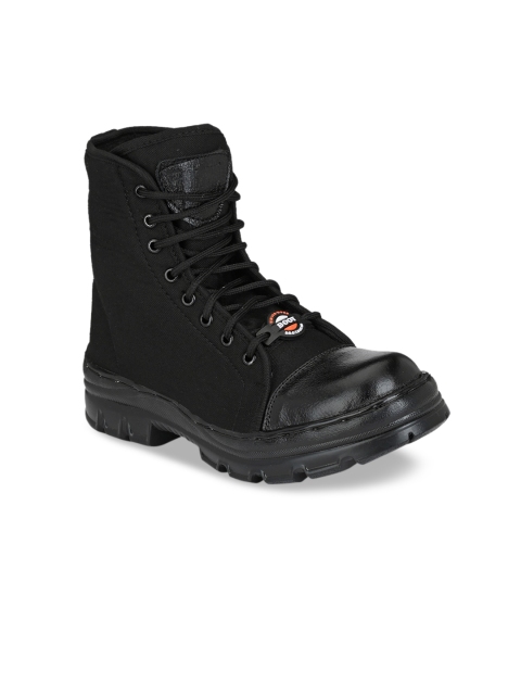 

TimberWood Men Black Leather Flat Boots