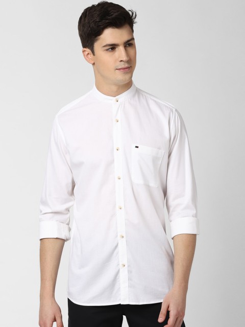 

Peter England Men White Slim Fit Solid Casual Shirt