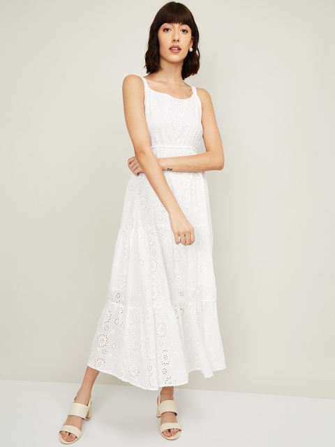 

CODE by Lifestyle Women White Self Design Maxi Dress