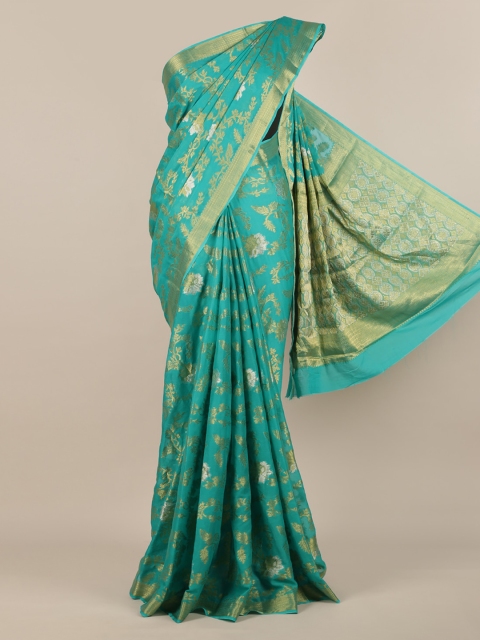 

Pothys Green Woven Design Poly Georgette Saree
