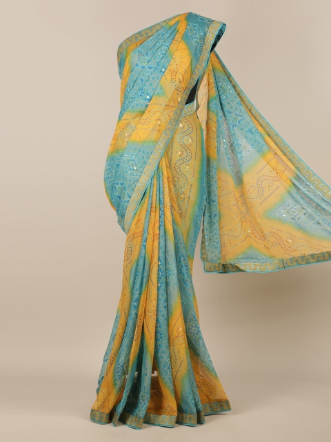 

Pothys Multicoloured Printed Poly Chiffon Saree, Multi
