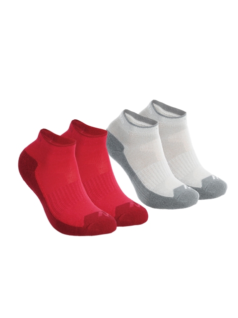 

Quechua By Decathlon Kids Pack Of 2 Colourblocked Ankle-Length Socks, Grey