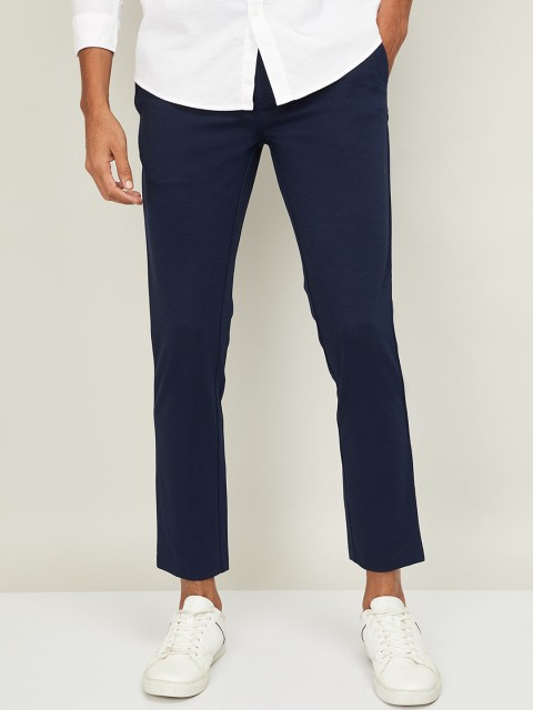 

Bossini Men Navy Blue Slim Fit Solid Regular Trousers