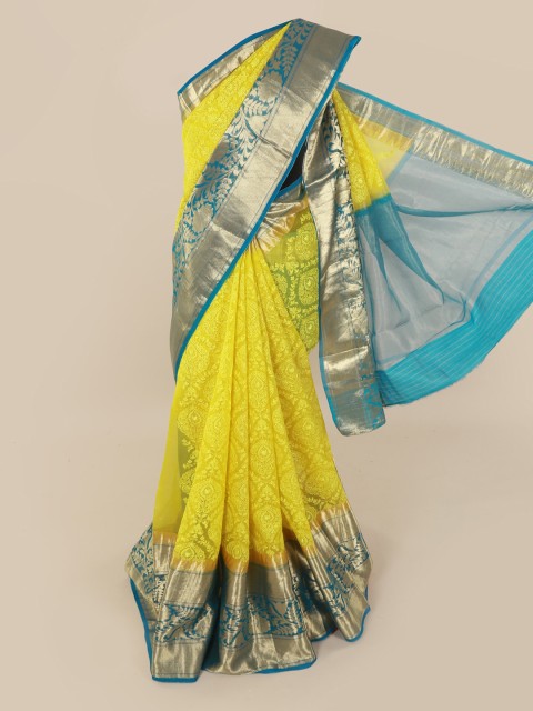 

Pothys Yellow Woven Design Pure Silk Saree