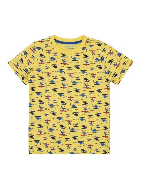 

CHALK by Pantaloons Boys Yellow Printed Round Neck T-shirt