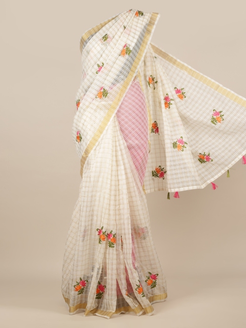 

Pothys Cream-Coloured Woven Design Jute Silk Saree