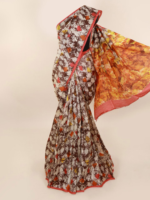 

Pothys Multicoloured Pure Silk Printed Murshidabad silk Saree, Multi