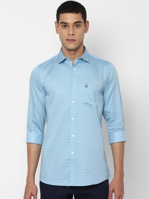 

Peter England Men Blue Slim Fit Printed Casual Shirt