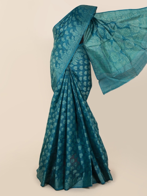 

Pothys Blue Pure Silk Woven Design Tussar Saree