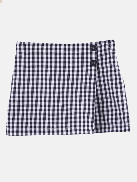 

Beebay Girls Black & White Checked Mini Skorts