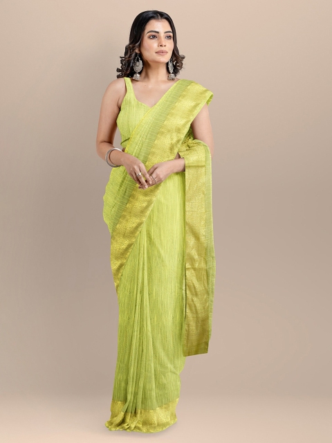 

BharatSthali Green Woven Design Mangalagiri Handloom Saree