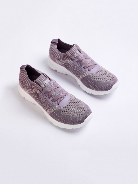 

Ginger by Lifestyle Women Purple Woven Design Leather Sneakers