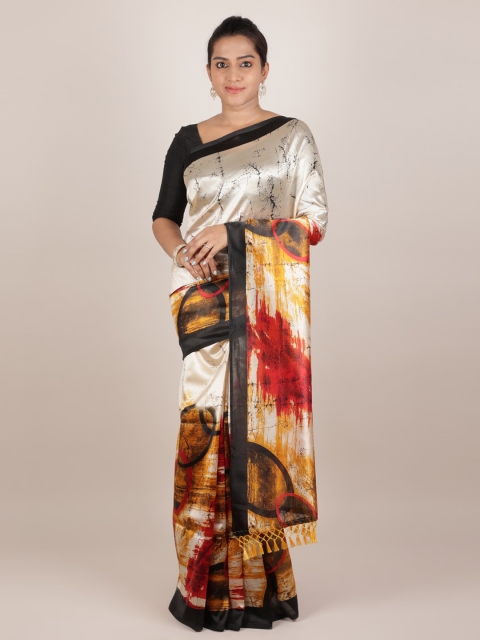 

Pothys Multicoloured Printed Jute Silk Saree, Multi