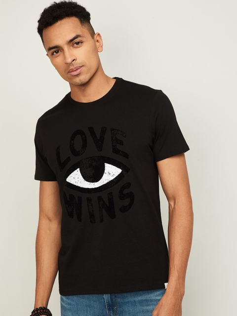 

Forca Men Black Printed Round Neck T-shirt