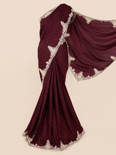 

Pothys Purple Solid Pure Georgette Saree