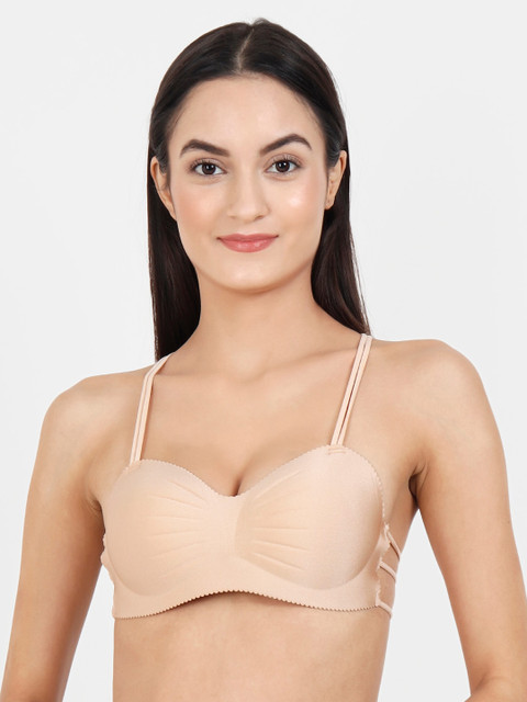 

Golden Girl Beige Solid Non-Wired Removable Padding Bralette Bra