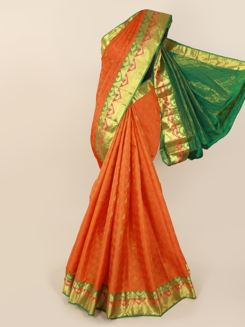 

Pothys Orange Woven Design Kanjeevaram Saree