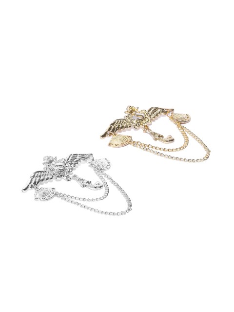 

Blueberry Men Set Of 2 Gold & Silver-Plated Statement Brooch