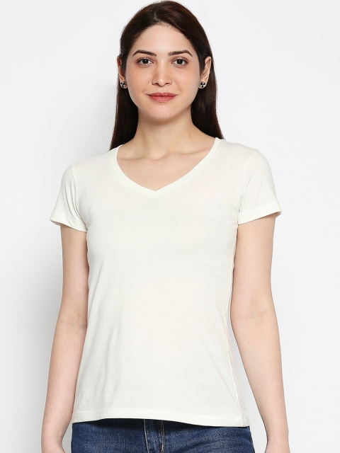 

AMMARZO Women Off White Solid Top