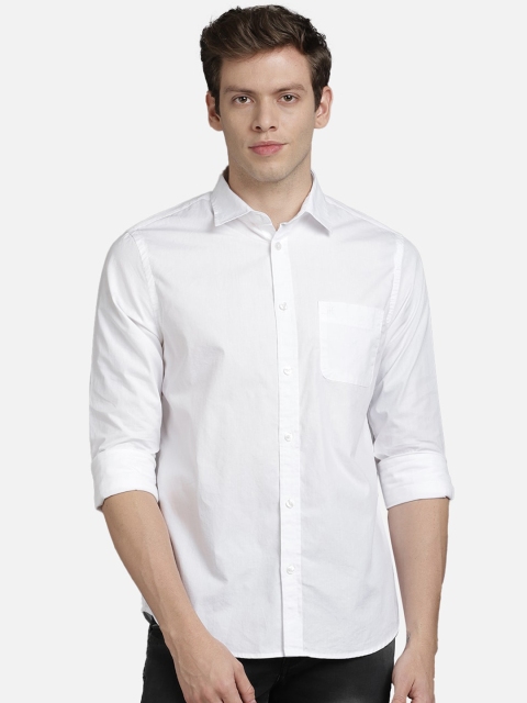 

TED HARBOR Men White Slim Fit Solid Casual Shirt