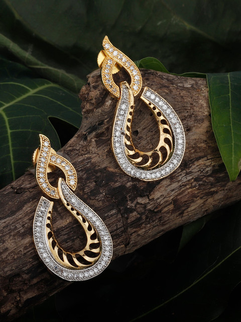 

Alamod Gold-Toned Contemporary Drop Earrings