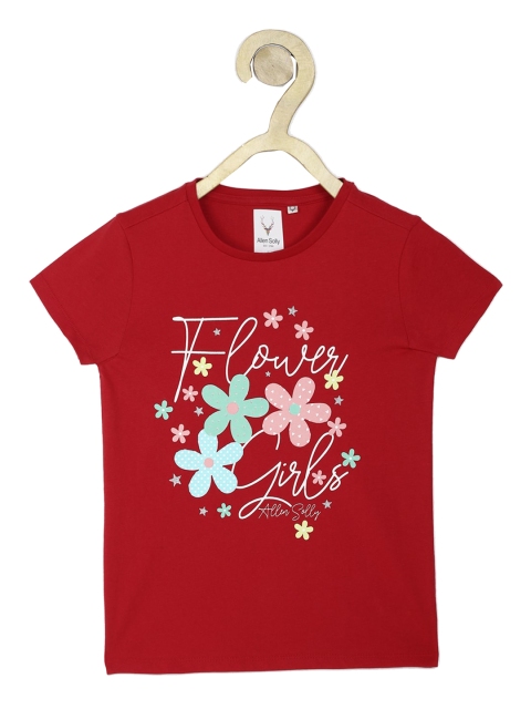 

Allen Solly Junior Girls Red Printed Round Neck T-shirt