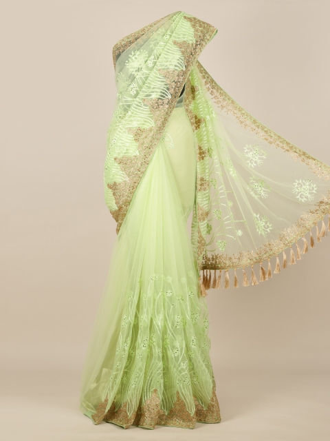 

Pothys Green Woven Design Net Saree