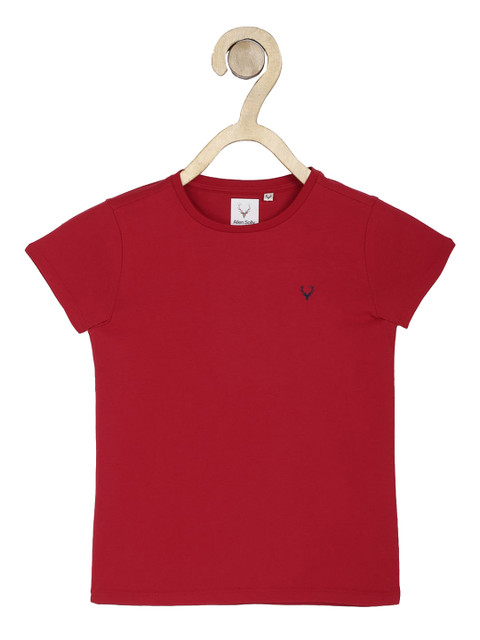 

Allen Solly Junior Girls Red Solid Round Neck T-shirt