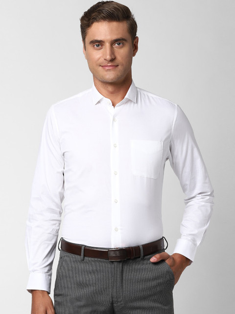 

Peter England Men White Slim Fit Solid Casual Shirt