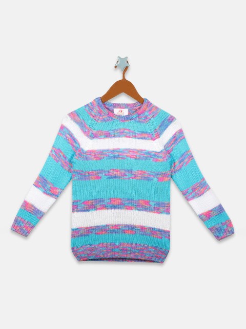 

OWM Girls Blue Striped Pullover Sweater
