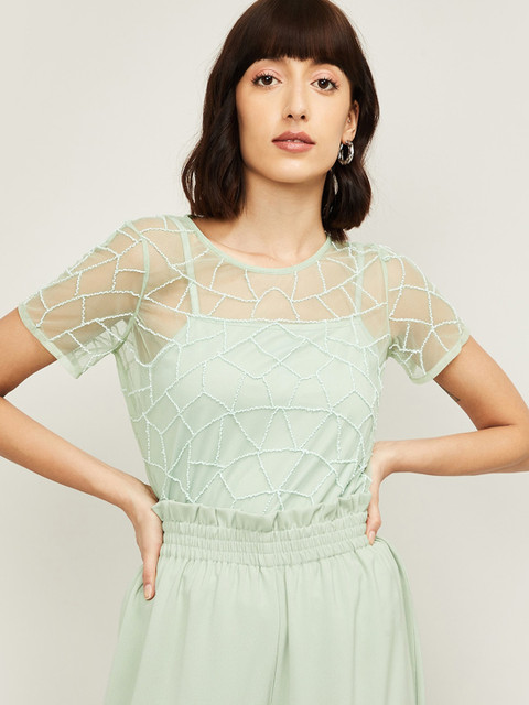 

CODE by Lifestyle Green Self Design Top