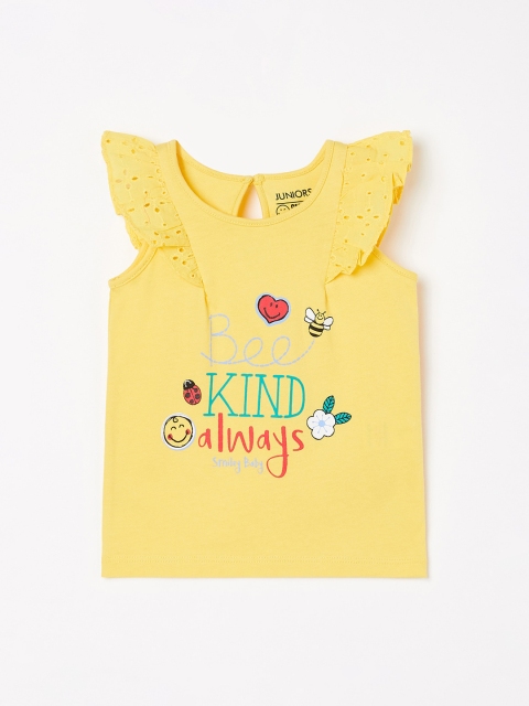 

Juniors by Lifestyle Yellow Printed Top