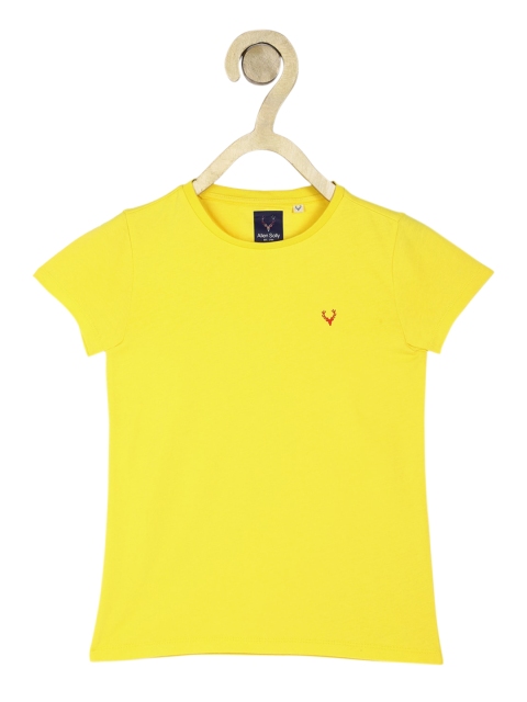 

Allen Solly Junior Girls Yellow Solid Round Neck T-shirt